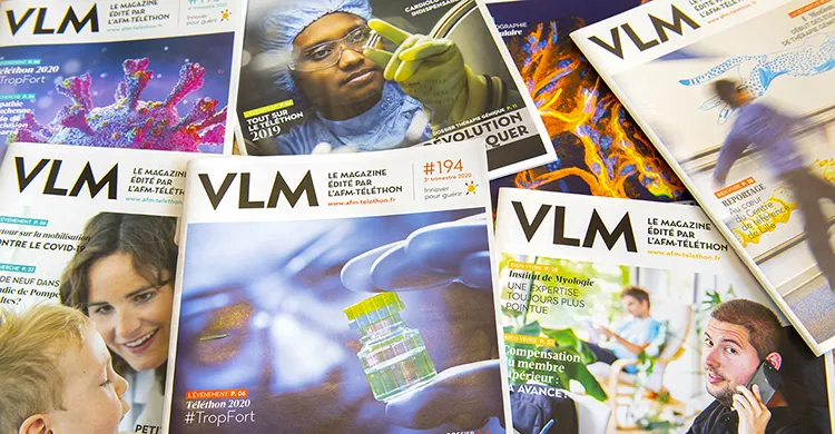 Couvertures de VLM, le magazine de l'AFM-Téléthon