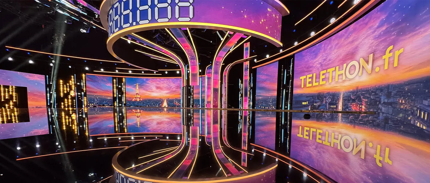 Le plateau de l'émission du Téléthon 2024