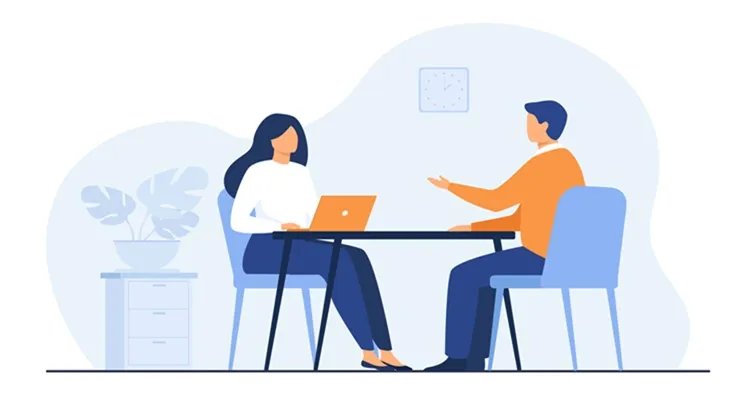 Vignette Actualité : Deux personnes en entretien