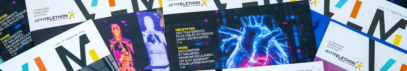 Couvertures de VLM, le magazine de l'AFM-Téléthon