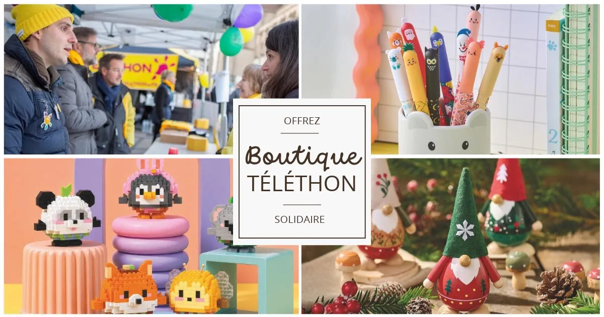 Participer au Téléthon, c’est aussi possible en revendant les produits solidaires de la boutique du Téléthon. 