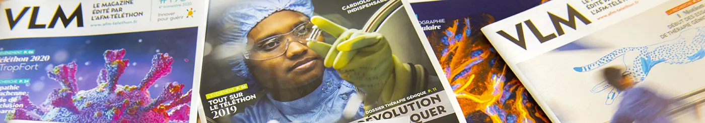 Couvertures de VLM, le magazine de l'AFM-Téléthon
