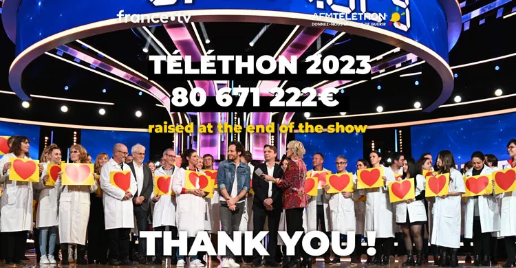 Plateau du téléthon 2023 avec 100 chercheurs