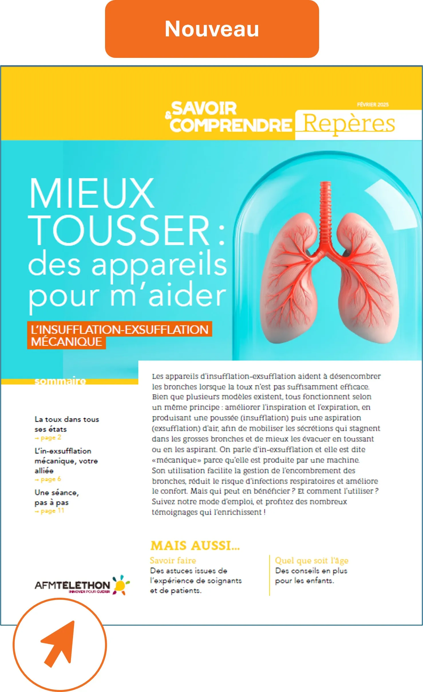 Cover du Repères "Mieux tousser : des appareils pour m'aider" Nouveauté
