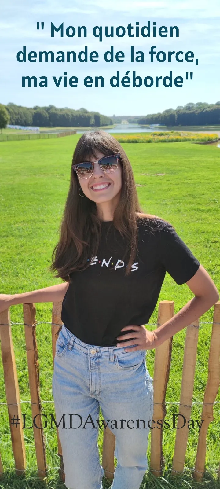 Noella, membre du GI LGMD mobilisée pour le LGMD Awareness Day