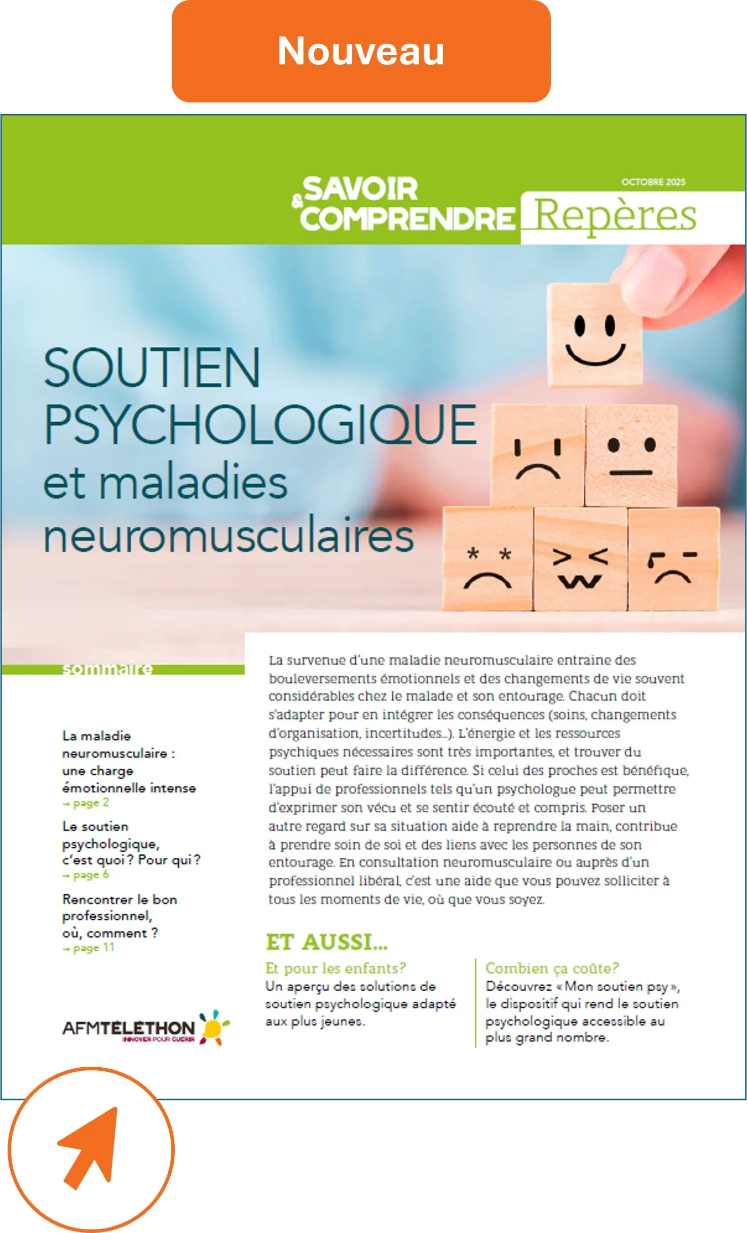 Cover du Repères "Soutien psychologique et maladies neuromusculaires" Nouveauté