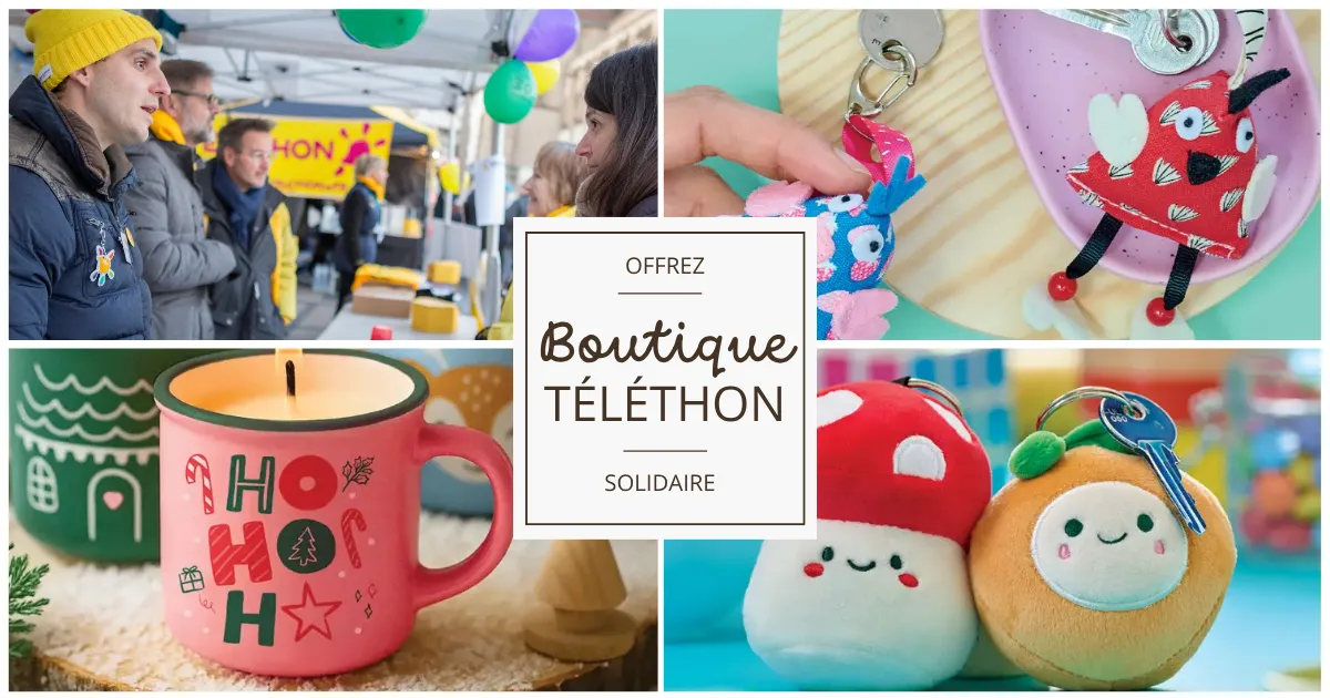 Participer au Téléthon, c’est aussi possible en revendant les produits solidaires de la boutique du Téléthon.