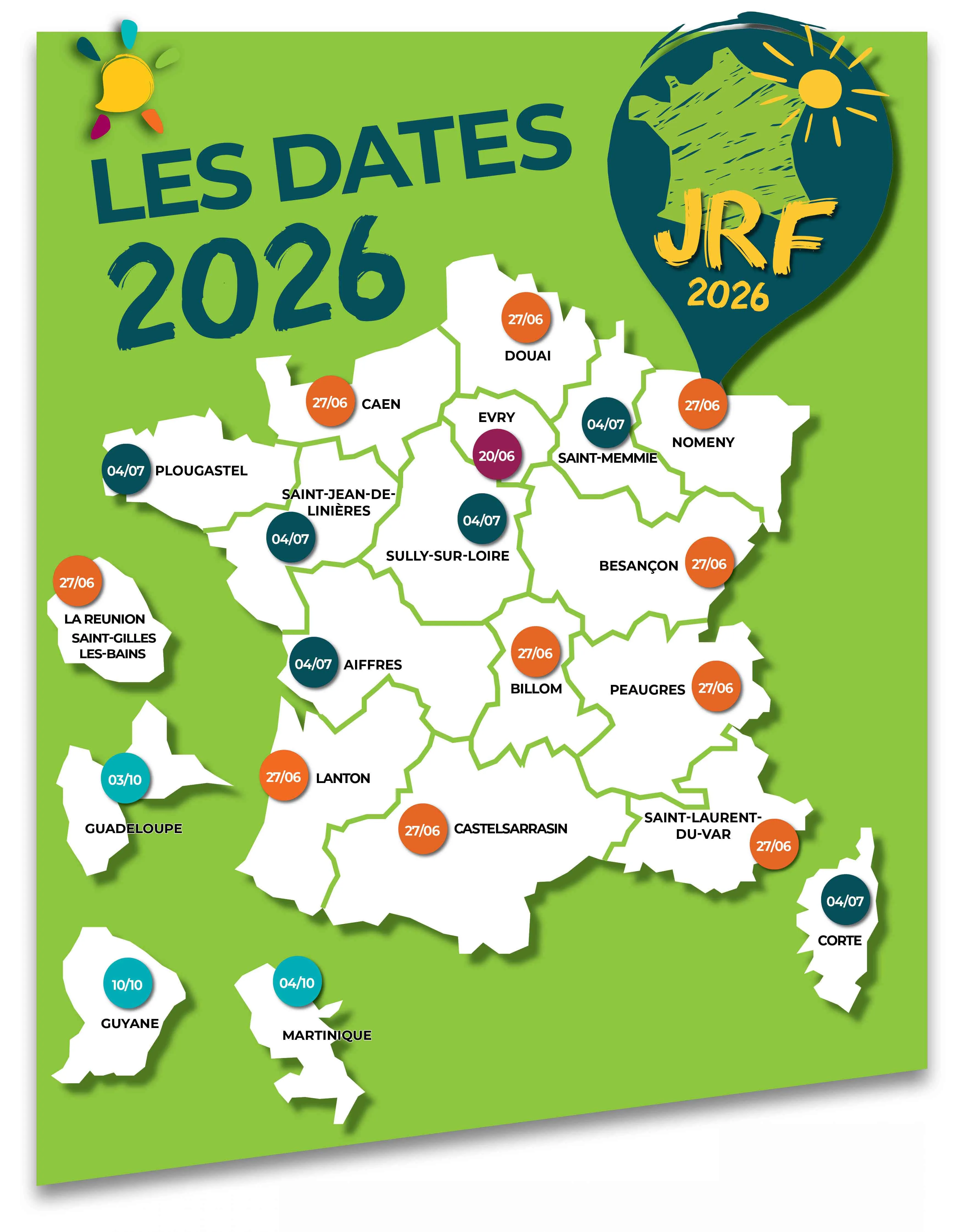 Consultez notre carte pour localiser les villes et territoires qui accueilleront une Journée Régionale des Familles en 2026