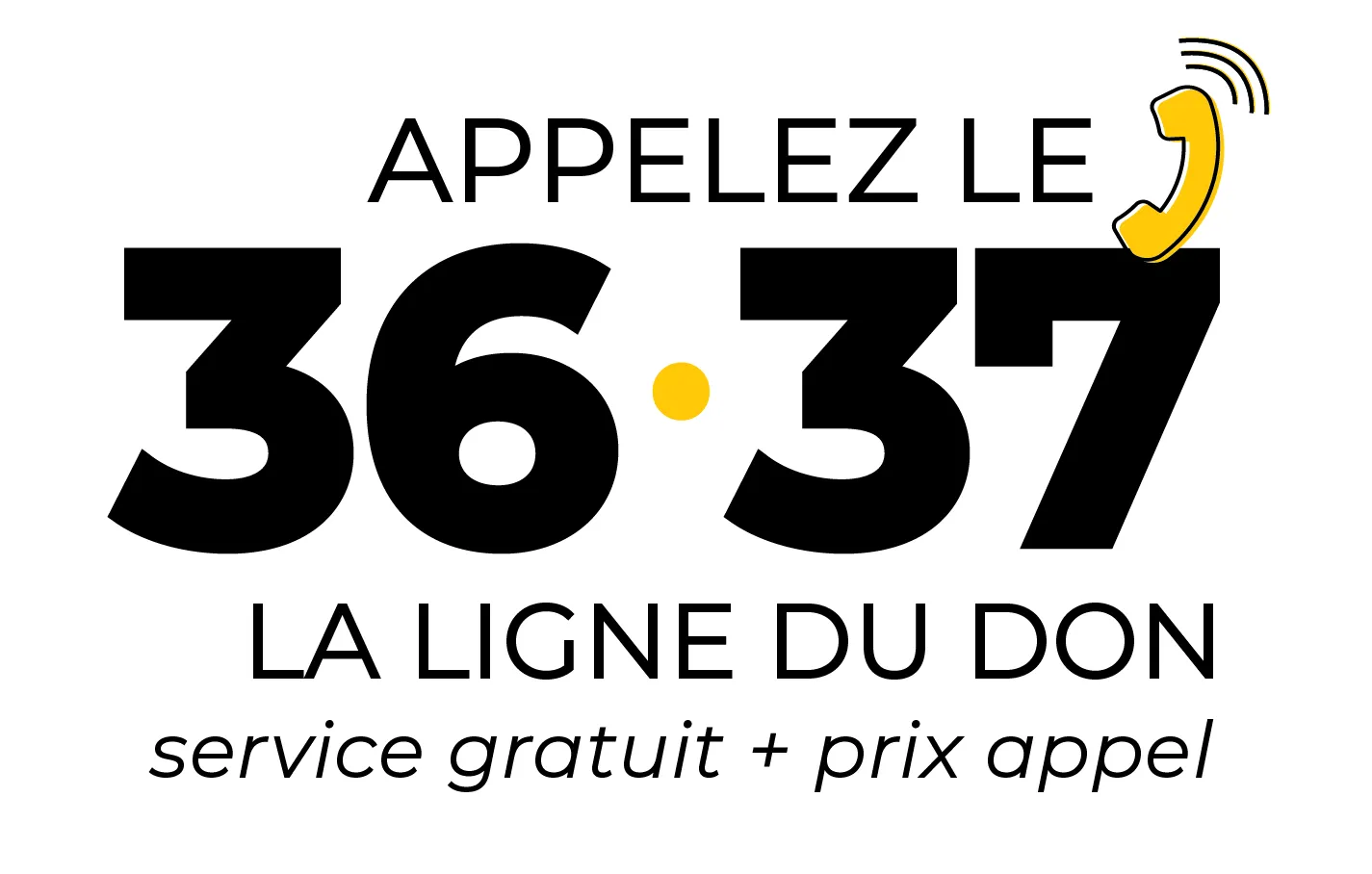Logo de la ligne du don du Téléthon, le 36 37