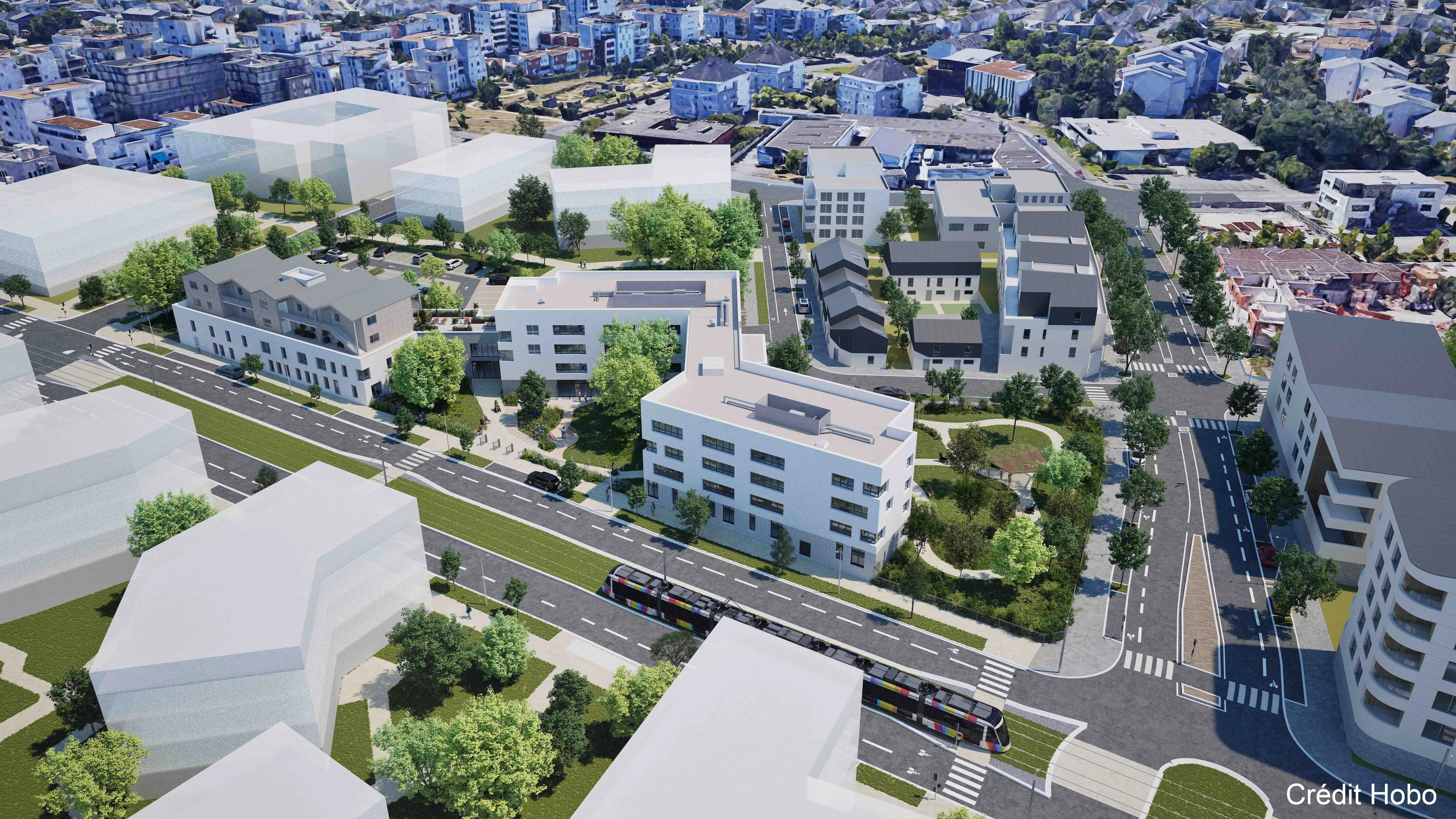 Vue aérienne du futur Pôle Grand Ouest