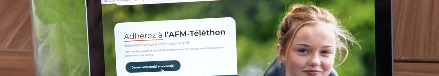 J'adhère à l'AFM-Téléthon grâce à son espace Adhérent en ligne. de 
