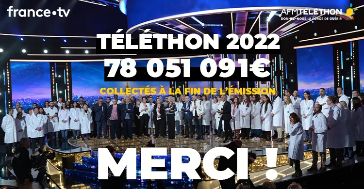 Le compteur du Téléthon 2022 à la fin de l'émission