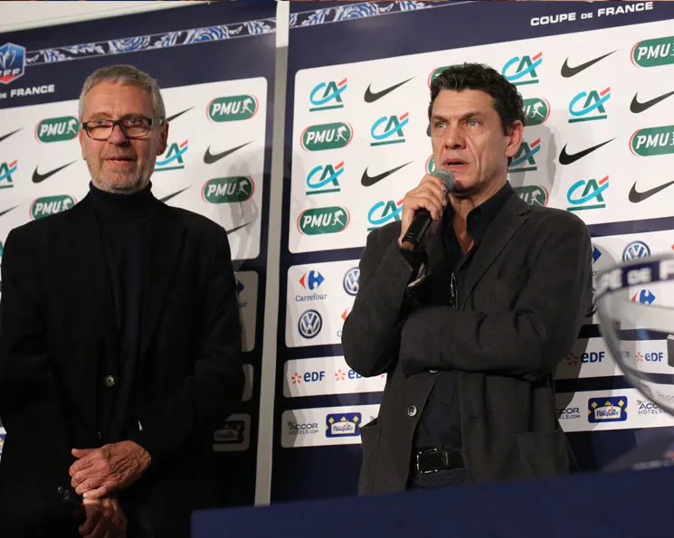 Marc Lavoine et Jean-François Malaterre au tirage de la Coupe de France