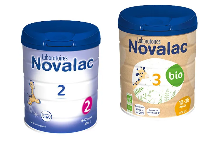 Lait de croissance pour bébé Novalac 2 et 3